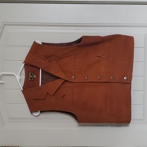 Wyoming Traders Brown Canvas Bronco Vest (M)